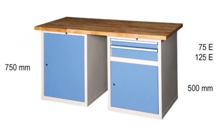 Dílenské stoly série K, šířka 1500, hloubka 700 nebo 800, výška 880 nebo 890 mm (6 modelů) - 2