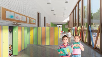 Šatní skříň kovová se sníženou výškou MSum 430S šířka 1200 mm - 4