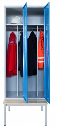 Šatní skříň kovová Sum 420 W s lavičkou P421 W - 2