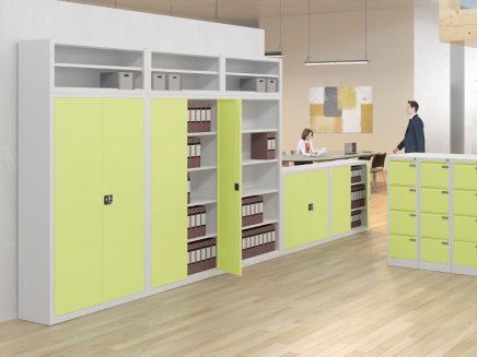 Spisová skříň kovová SBM 202 M s nástavcem SBM 402 M - 4