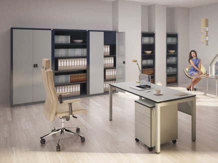 Spisová skříň kovová SBM 202 M s nástavcem SBM 402 M - 3