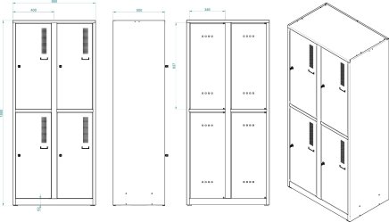 Šatní skříňka s dělenými dveřmi A82424W.2.B5.2.4 - 3