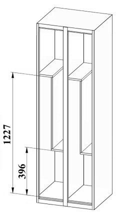 Šatní skříňka dělená XS84-18Z - 5