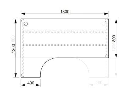 Kancelářský stůl Hobis Ergo pravý UE 1800P - 2