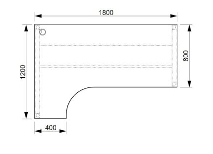 Kancelářský pracovní stůl Hobis Ergo UEO1800P - 2