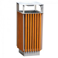 Venkovní odpadkový koš dřevěný s popelníkem 1018-S