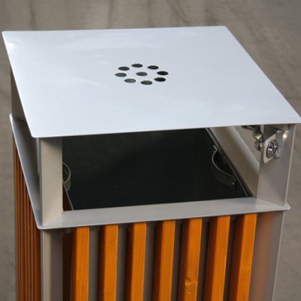 Venkovní odpadkový koš dřevěný s popelníkem 1018-S - 2