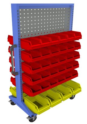 Pojízdný oboustranný panel s vybavením PSZ_22_B_VAR_6