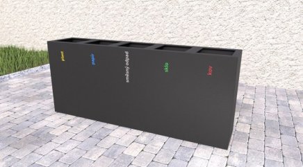 Venkovní koš na tříděný odpad Steel V - 3