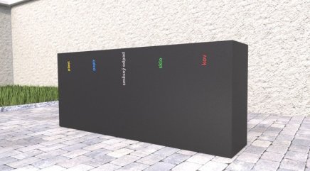 Venkovní koš na tříděný odpad Steel V - 2