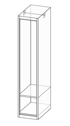 Kovová šatní skříňka jednodveřová XS41-15 - 4