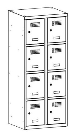 Šatní skříň kovová se sníženou výškou MSum 324S šířka 600 mm - 2