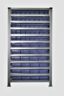 Regál s přepravkami 100 x 230 mm - 24 ks, 100 x 115 mm - 40 ks (4 modely)