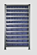 Regál s přepravkami 100 x 230 mm - 24 ks, 100 x 115 mm - 40 ks (4 modely)