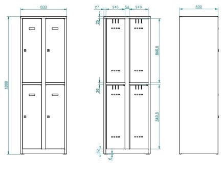 Šatní skříňka s dělenými dveřmi A8232 - 2