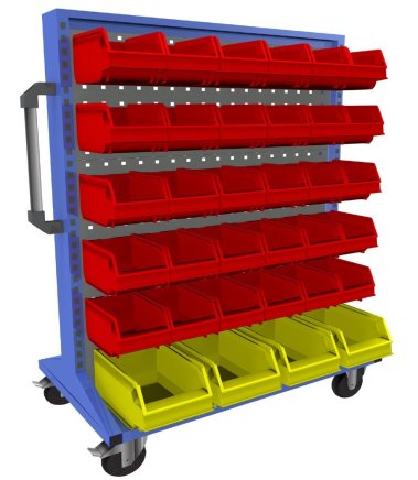 Pojízdný oboustranný panel s vybavením PSZ_21_B_VAR_6