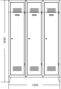 Šatní skříň kovová A5097 - 2