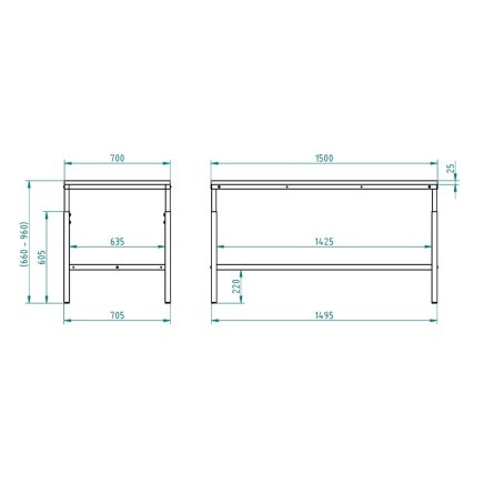 Konstrukce pro montovaný pracovní stůl - 2