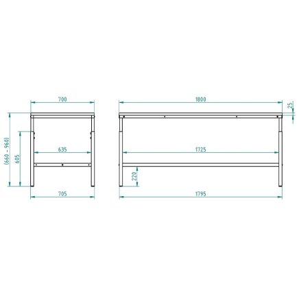 Konstrukce pro montovaný pracovní stůl - 2