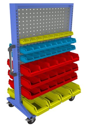 Pojízdný oboustranný panel s vybavením PSZ_22_B_VAR_5