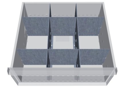Kovové dělení zásuvek 118A