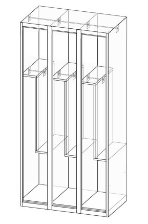 Šatní skříňka dělená XS96-18Z - 4