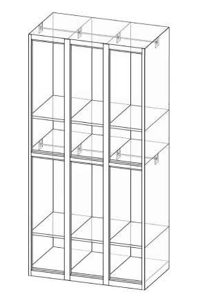 Šatní skříňka dělená XS96-18 - 5