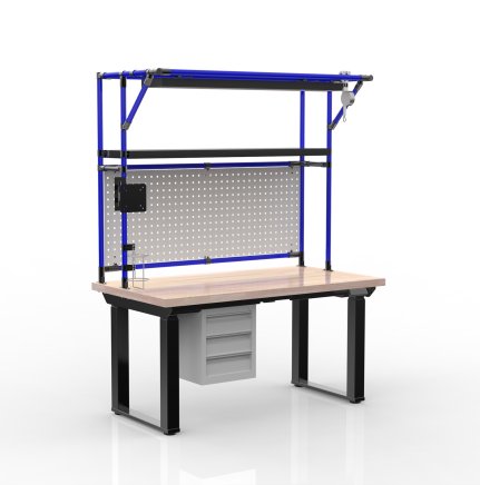 Elektricky výškově stavitelný stůl s kontejnerem se třemi zásuvkami 24111935