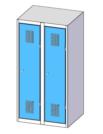 Kovová šatní skříňka dvoudveřová XS82-12