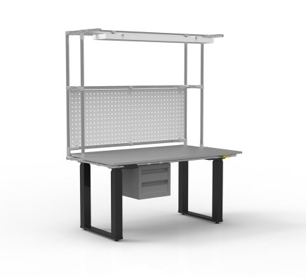 ESD Elektricky výškově stavitelný pracovní stůl s nástavbou - 1