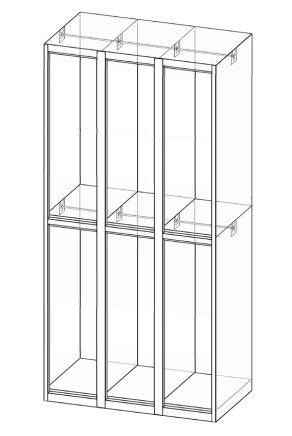 Šatní skříňka dělená XS76-18P - 4