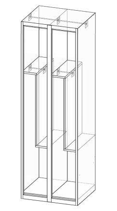 Šatní skříňka dělená XS64-18Z - 6