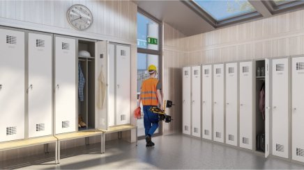 Šatní skříň kovová Sum 430 W s lavičkou P431 W - 5