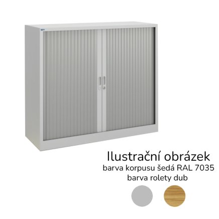 Policová roletová skříň 17124 šedá / dub