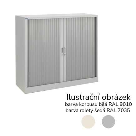 Policová roletová skříň 17124 bílá/šedá