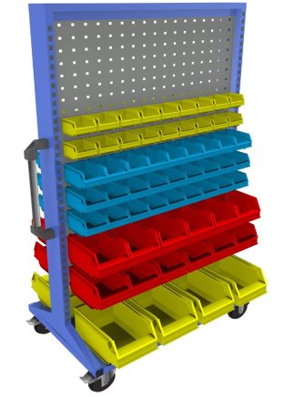 Pojízdný oboustranný panel s vybavením PSZ_22_B_VAR_4