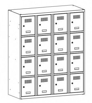 Šatní skříň kovová se sníženou výškou MSum 344S šířka 1200 mm
