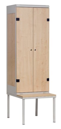 Šatní skříňka 2-dveřová s lavičkou
