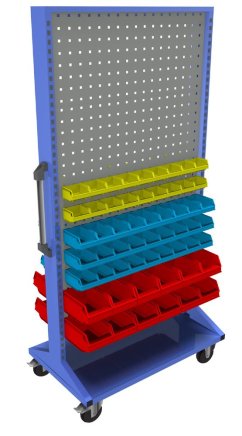 Pojízdný oboustranný panel s vybavením PSZ_23_B_VAR_5