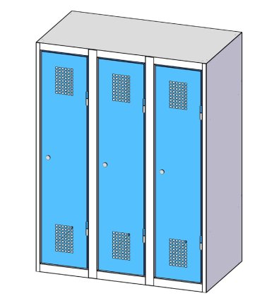 Kovová šatní skříňka třídveřová XS93-12 - 3