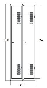 Šatní skříň kovová A1008 - 1
