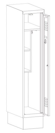 Šatní skříň kovová se sníženou výškou MSum 310S šířka 300 mm - 3