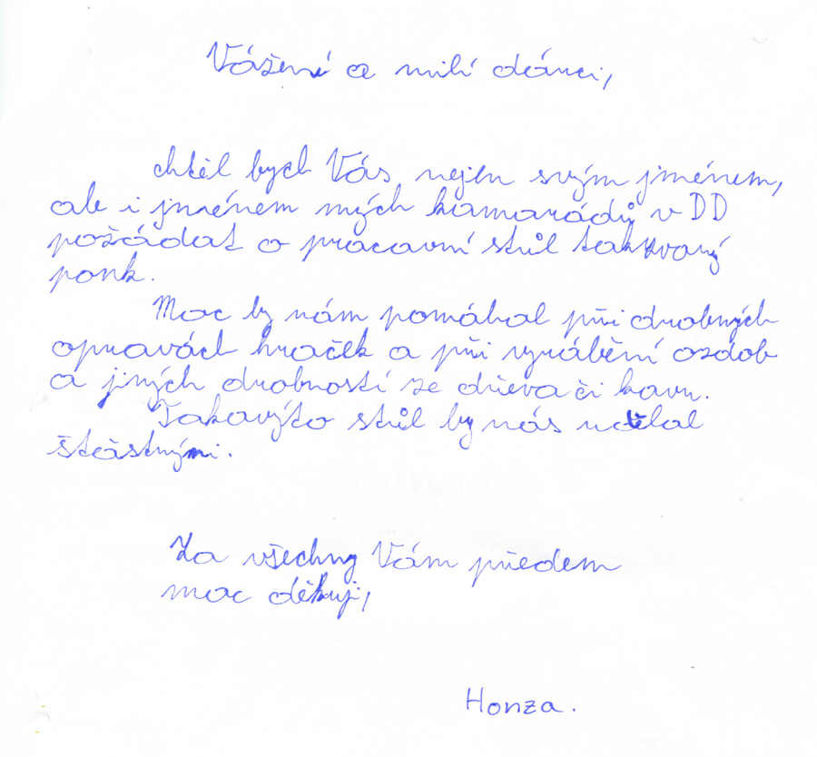 Přání dětí z DD Jemnice