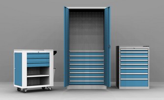 dílenský nábytek, dílenské skříně, stoly, ponky, skříňky na nářadí, systém na zavěšování nářadí, dílenské kontejnery, montážní stoly, dílenské zásuvkové skříně