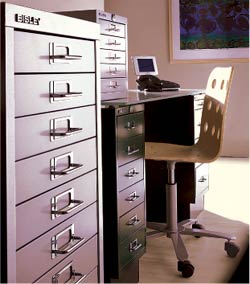 kovové kartotéky, lístkovnice, registratury, registrační zásuvkové skříně, výkresové skříně