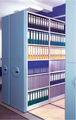 kovové kartotéky, lístkovnice, registratury, registrační zásuvkové skříně, posuvné regály